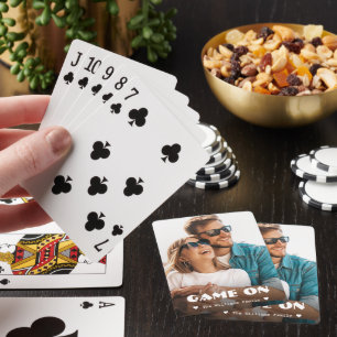 Spela upp kort för svartvitt och vitt foto i famil casinokort