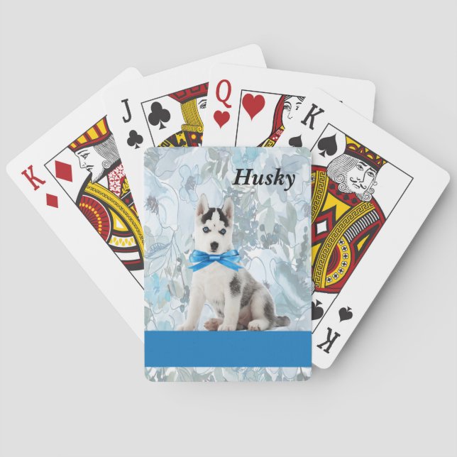 Spela upp kort med Husky Illustration Casinokort (Baksidan)