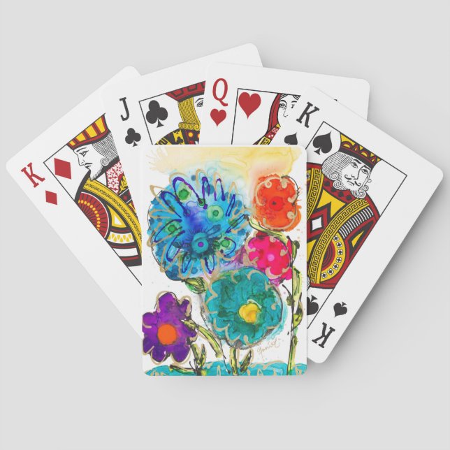 Spela upp kort som vinkar runt omkring casinokort (Baksidan)