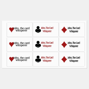 Spela upp kortsymboler, praktiska etiketter