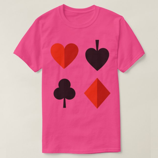 Spela upp Kostym Hearts Spades-Klubbar Diamonds T Shirt (Design framsida)