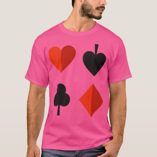 Spela upp Kostym Hearts Spades-Klubbar Diamonds T Shirt