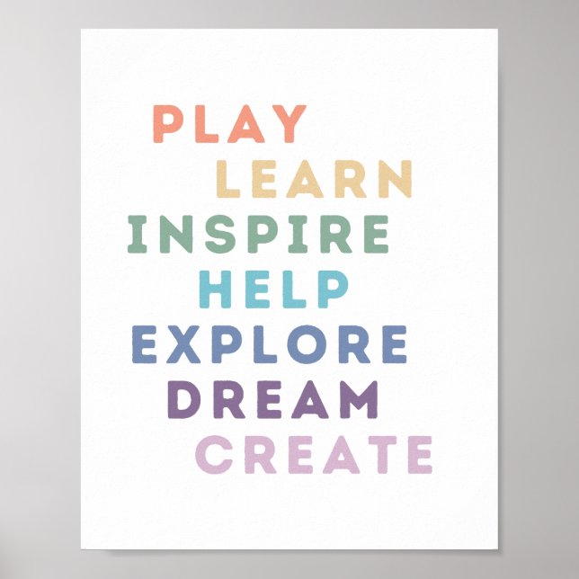 Spela upp, Lär dig, Inspire, Hjälp, Utforska, Drea Poster (Framsidan)