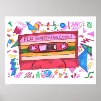Spela upp något Coola Roligt Music Mixtape Art Poster