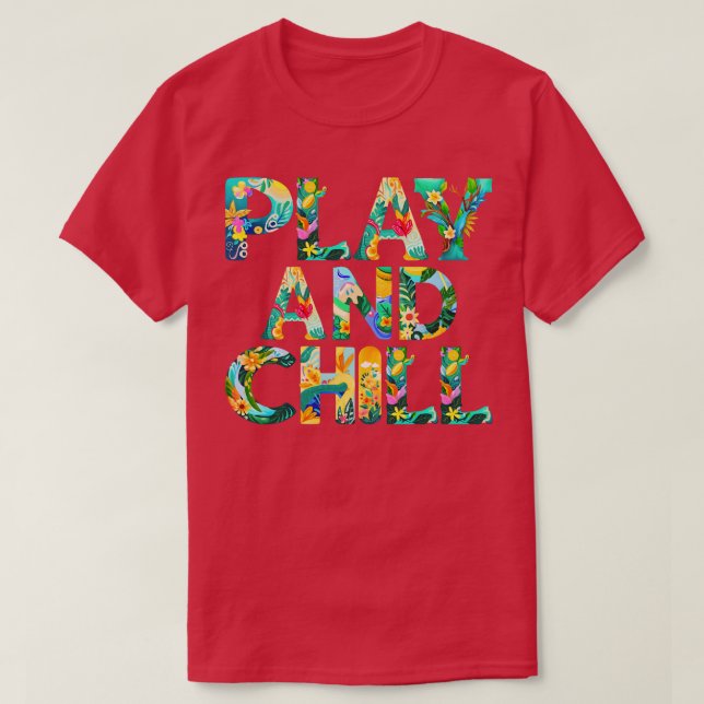 Spela upp och frossa t shirt (Design framsida)