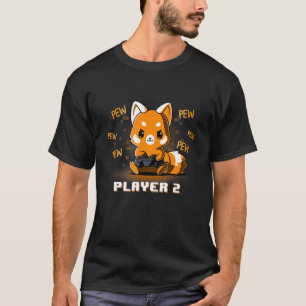 Spela upp på Cute Gaming Red Panda Pew Video Game  T Shirt