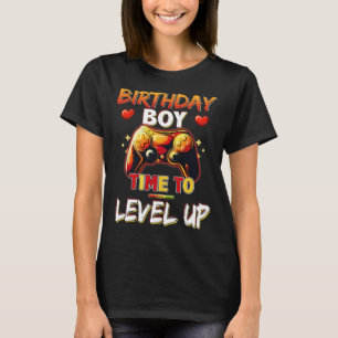 Spela upp på nivå på födelsedagspojkens videospel t shirt