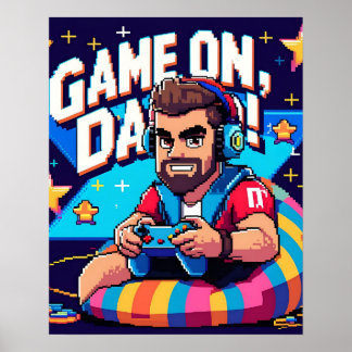 Spela upp på Pappa-videokassutskrift för spel Poster