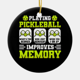 Spela upp pickleball Förbättrar minnet av Scores J Julgransprydnad Keramik