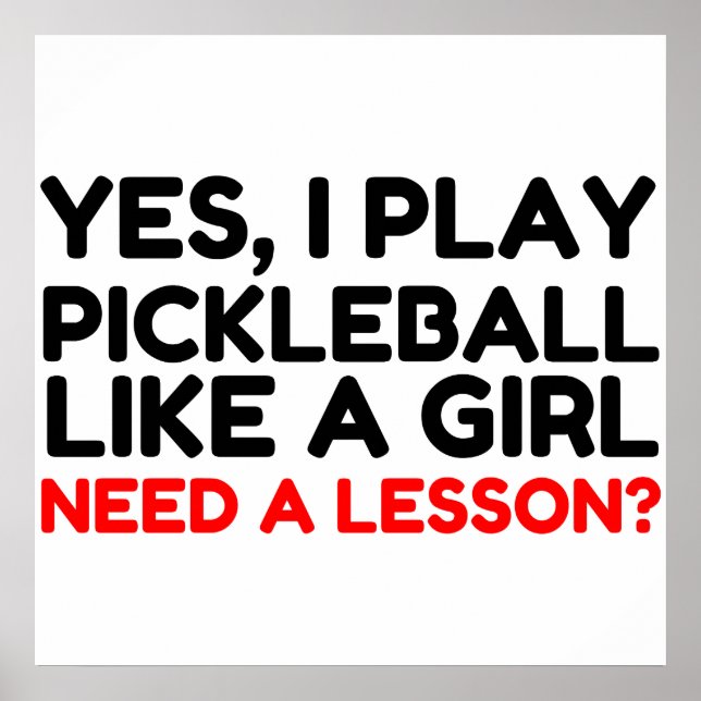 Spela upp Pickleball som en flicka behöver Lesson Poster (Framsidan)