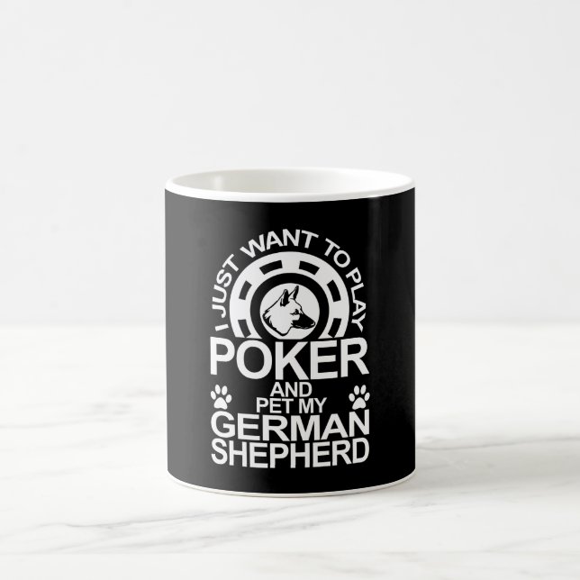 Spela upp Poker och ät min tyska Shepherd-Hund Kaffemugg (Center)
