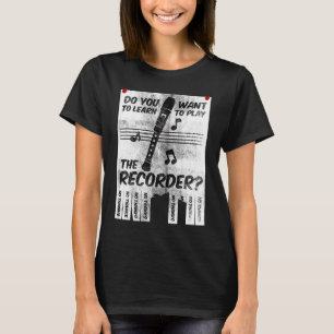 Spela upp recorder Music Instrument Lessons Flyer T Shirt