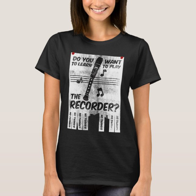 Spela upp recorder Music Instrument Lessons Flyer  T Shirt (Framsida)