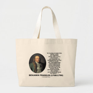 Spela upp schess Caution Benjamin Franklin-citat Jumbo Tygkasse
