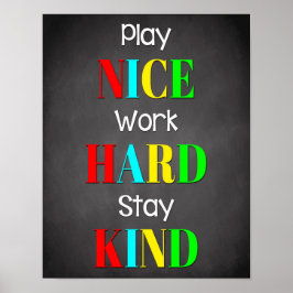 Spela upp snyggt, inspirerande klassrum poster