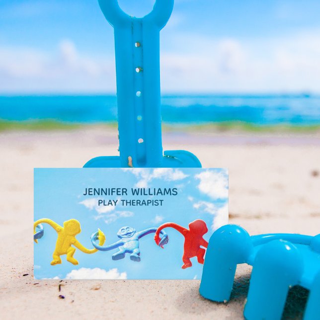 Spela upp terapeutisk barnpsykolog Blå himmel Leks Visitkort (Skapare uppladdad)