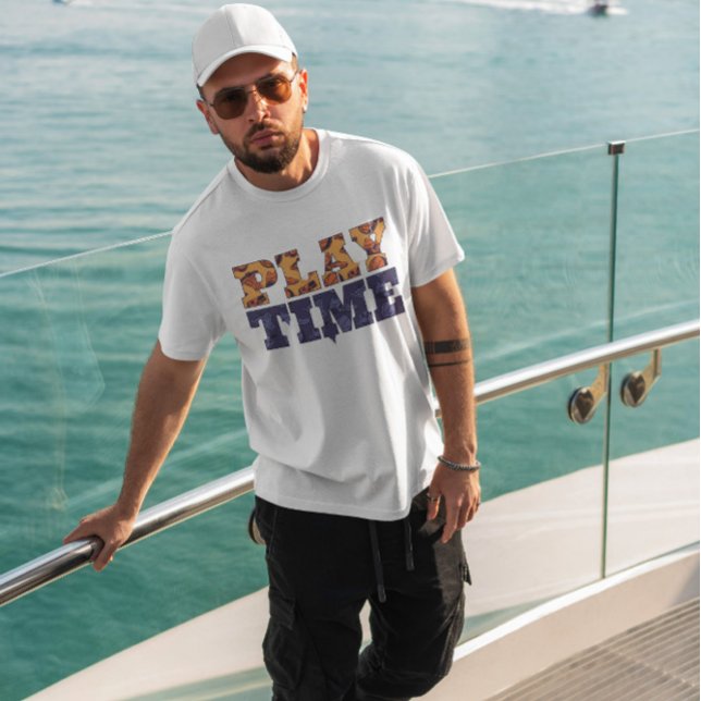 Spela upp tidstext Mönster T Shirt (Skapare uppladdad)