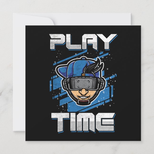 Spela upp Time VR Virtuell Reality Gamer Gaming Gi Inbjudningar (Framsida)