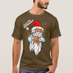 Spela Yulekele Cute Santa som spelar Ukulele C T Shirt
