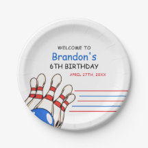 Spelad röd och blå Bowling, 6e födelsedag