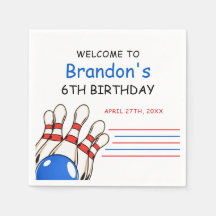 Spelad röd och blå Bowling, 6e födelsedag