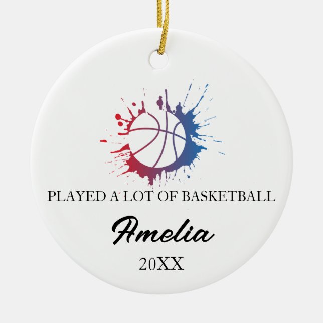 Spelade Mycket Basketboll Julgranskula (Framsidan)