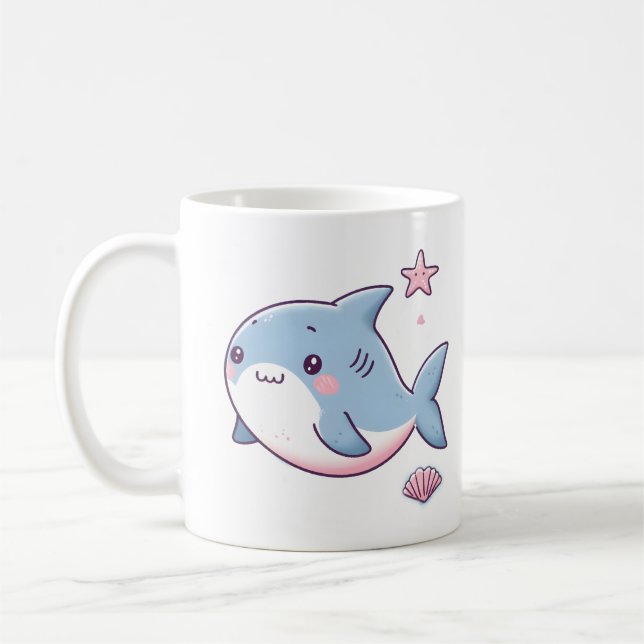 Spelaktig haj med fet Ocean Charm Kaffemugg (Vänster)