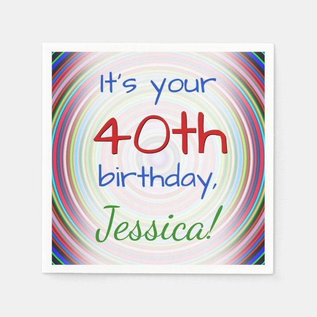 Spelande 40:e födelsedag Pappra blöjor Pappersservett (Framsidan)