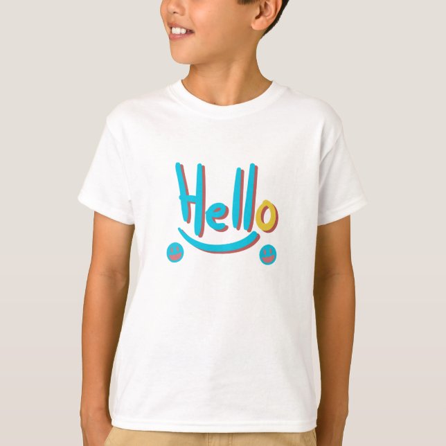 Spelande Abstrakt Hej Mönster Art T Shirt (Framsida)