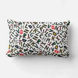 Spelande Alphabet Chaos Lumbarkudde