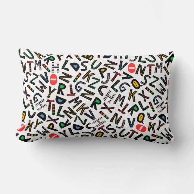 Spelande Alphabet Chaos Lumbarkudde (Framsida)