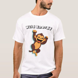 Spelande apa-Tecknad med Cheeky Smile T Shirt