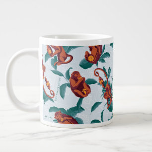 Spelande apor Mönster i vita Lotus Jumbo Mugg