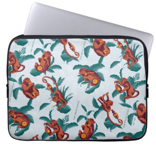Spelande apor Mönster i vita Lotus Laptop Fodral