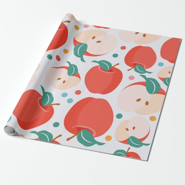 Spelande äpple Mönster Presentpapper (Utrullad)