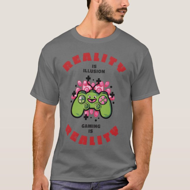 spelande är verklighet pojkvän t shirt (Framsida)
