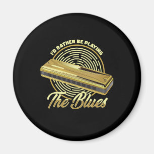 Spelande av initiativet Blues Music Instrument Har Magnet