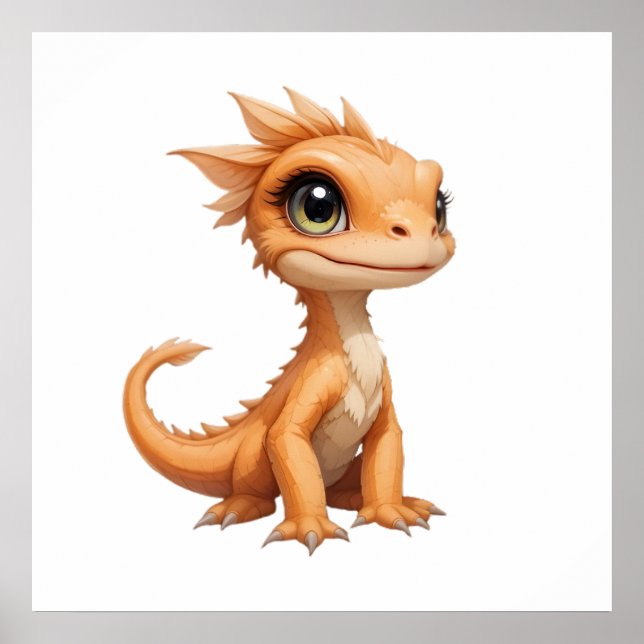 Spelande Baby Dinosaur Canvas - Barnrum Poster (Framsidan)