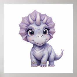Spelande Baby Dinosaur Canvas - Barnrum Poster