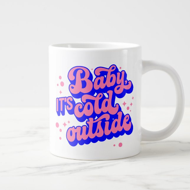 Spelande Baby, Kallet utanför Winter Design Jumbo Mugg (Höger)