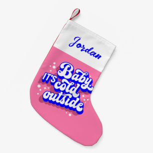 Spelande Baby, Kallet utanför Winter Design Liten Julstrumpa