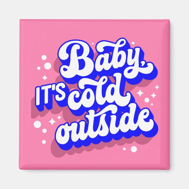 Spelande Baby, Kallet utanför Winter Design Magnet (Framsidan)