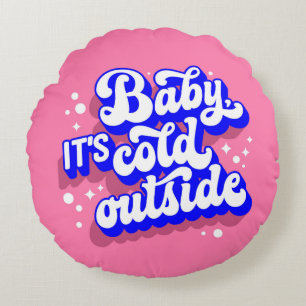 Spelande Baby, Kallet utanför Winter Design Rund Kudde
