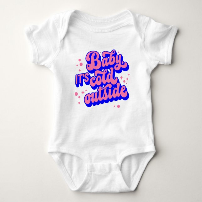 Spelande Baby, Kallet utanför Winter Design T Shirt (Framsida)
