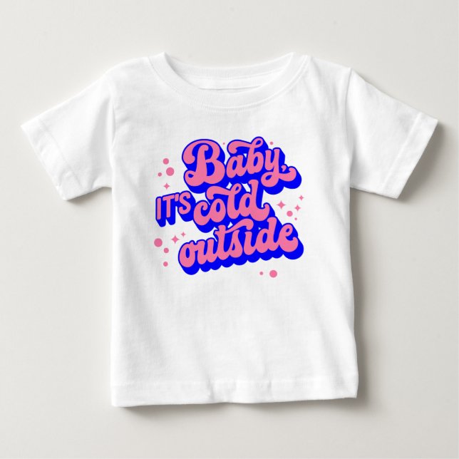 Spelande Baby, Kallet utanför Winter Design T Shirt (Framsida)