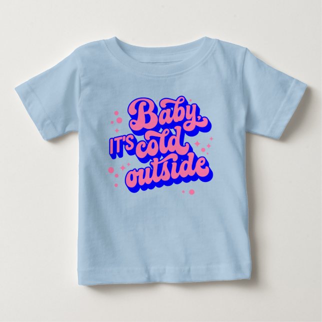 Spelande Baby, Kallet utanför Winter Design T Shirt (Framsida)