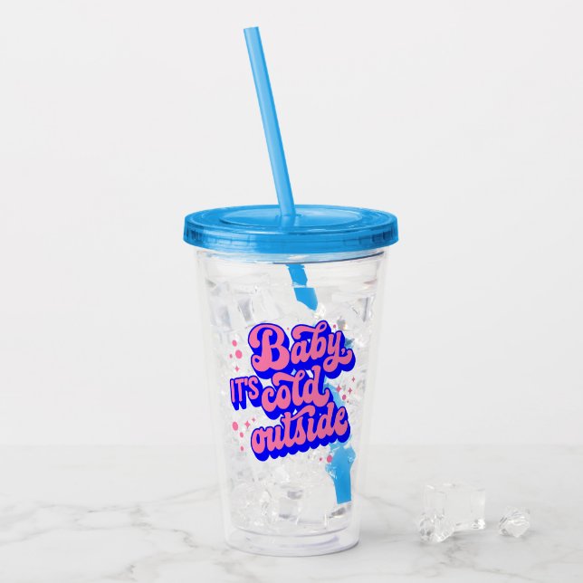 Spelande Baby, Kallet utanför Winter Design Take Away Mugg (Framsida Ice)
