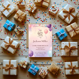 Spelande Balloon Birthday Inbjudan med Cute Koala