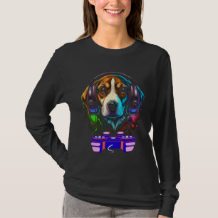 Spelande Beagle Hund Spelare Djur Videospelare Män T Shirt