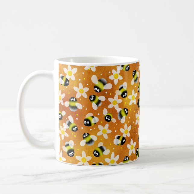 Spelande blåsbin (bränd Orange) Kaffemugg (Vänster)